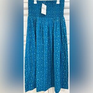 NWT SZ S/M Holly Shae Blue Printed Women's Maxi Skirt